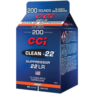 CCI SUPPRESSOR CLEAN 22LR 45GR - LEAD-RN 1000FPS 200RD 10BX/CS