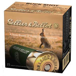 Sellier & Bellot SB12BSF Hunting 12Gauge 2.75" 12Pellets 1 1/8oz 1Buck Shot 25 Box/10 Case