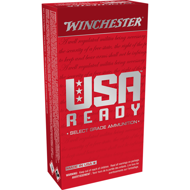 Winchester Ammo RED10 USA Ready 10mmAuto 180gr Full Metal Jacket Flat Nose 50 Per Box/10 Case