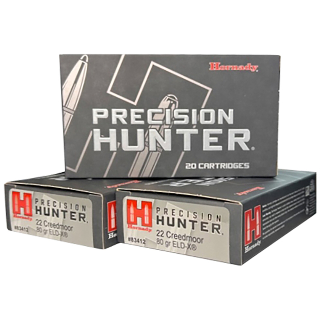 Hornady 83412 Precision Hunter 22 Creedmoor 80 gr ELD-X 20 Per Box/10 Cs