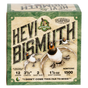 HEVI-Shot HS14502 HEVI-Bismuth 12Gauge 3.50" 1 1/2oz Bismuth 2Shot 25 Per Box/10 Case