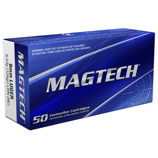 Magtech 9E Range/Training 9mm Luger 124gr Lead Round Nose 50 Per Box/20 Case