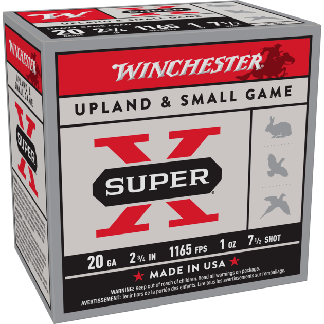WINCHESTER SUPER X UPLAND HVY 20G 2-3/4" #7.5 1OZ 25RD BX 250RD CS