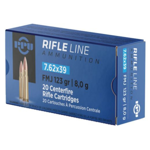 PPU 7.62X39 FMJ 123GR 20RD BOX 50 BOXES PER CASE