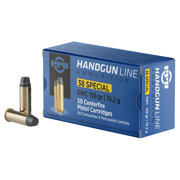 PPU .38 SPECIAL SW 158GR 50RD BOX 10 BOXES PER CASE