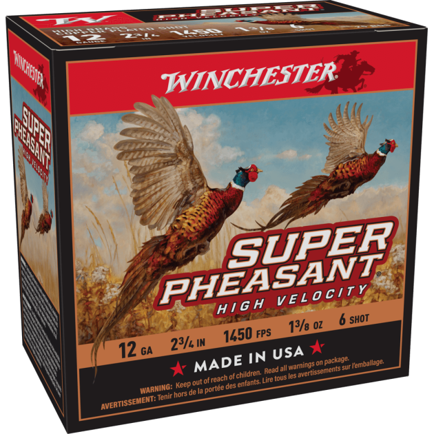 WINCHESTER 12 GA 2-3/4" #6 SUPER PHEASANT HV HB 1-3/8 OZ 25 RD/BX 10 BX/CS