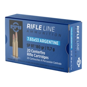 PPU 7.65X53 ARGENTINE SP 180GR 20RD BOX 10 BOXES PER CASE