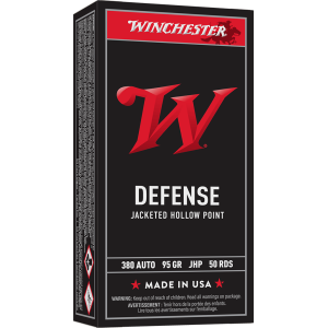 WINCHESTER USA 380ACP 95GR JHP 50RD BOX 500RD CASE