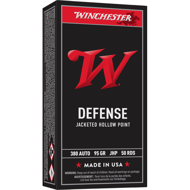 WINCHESTER USA 380ACP 95GR JHP 50RD BOX 500RD CASE