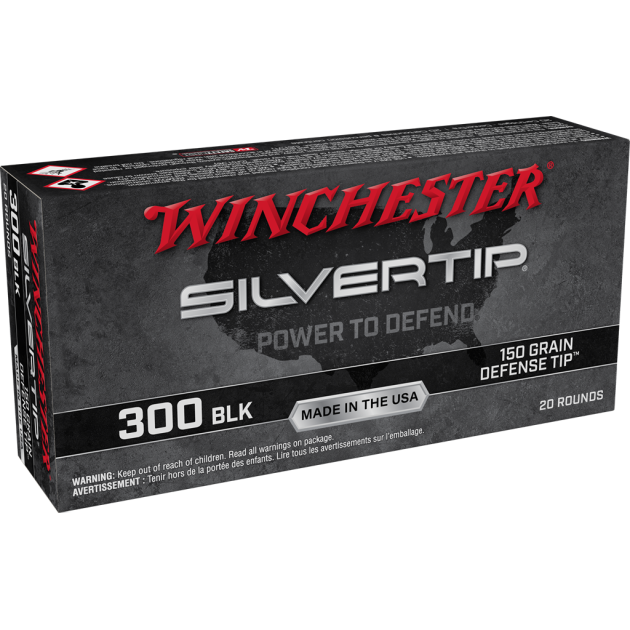 WINCHESTER SILVERTIP 300 BLACKOUT 150G DEFENSE TIP 20RDS