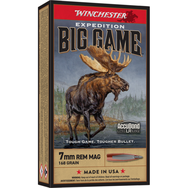 WINCHESTER BIG GAME 7MM 168GRS ACCUBOND LR 20RD BX 200RD CASE