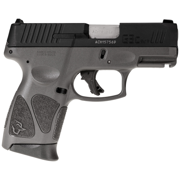 Taurus 1G3C931G G3C Compact Frame 9mm Luger 12+1 3.26" Matte Stainless Steel Barrel, Matte Black Tenifer Serrated Steel Slide, Gray Polymer Frame w/Picatinny Rail, Gray Polymer Grip, Right Hand