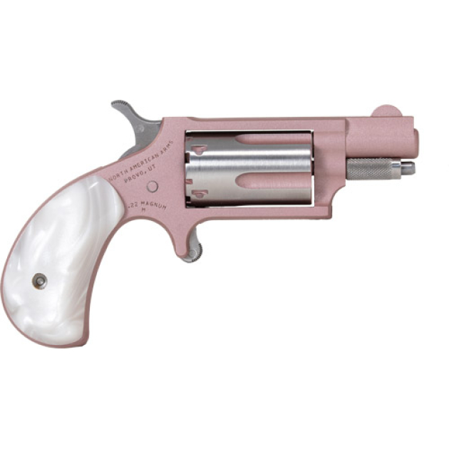 NAA MINI-REVOLVER 22WMR 1-1/8" - ROSE CERAKOTE WHITE PEARL GP