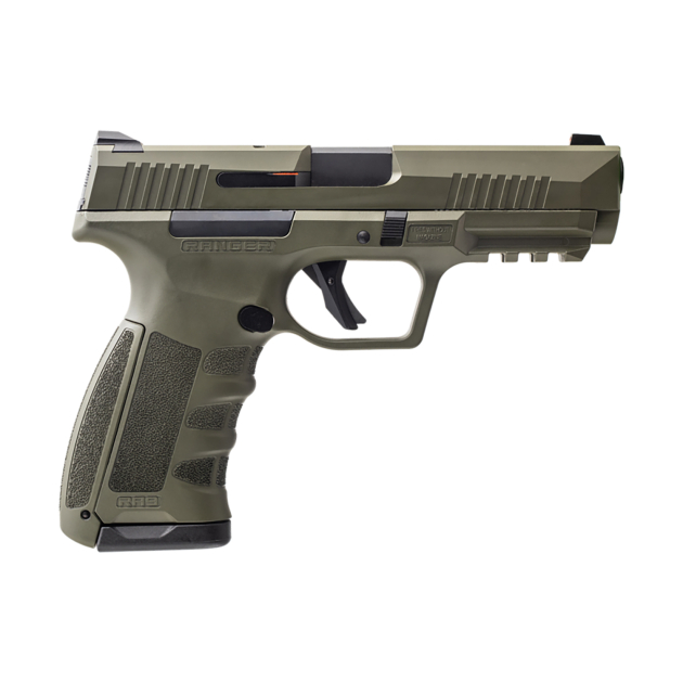 Dickinson LLC RA9G RA9  9mm Luger 17+1 4.25" Black Steel Barrel, OD Green Cerakote Serrated Aluminum Slide, OD Green Polymer Frame w/Accessory Rail