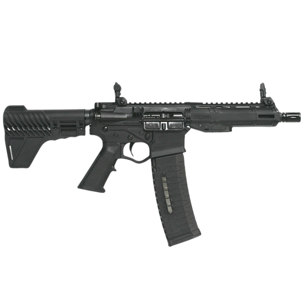 ATI ALPHA MAXX 5.56 PISTOL 7.5" BLACK 7" MLOK, REAR BLADE, F.U. SIGHTS, 1-60RD MAG
