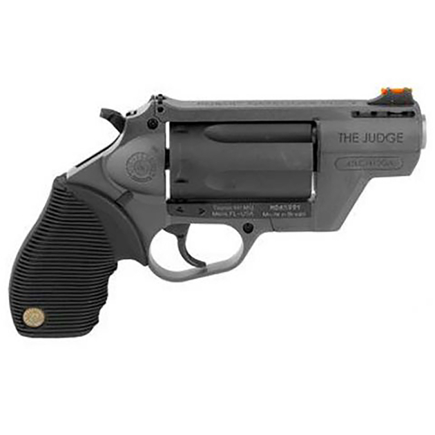Taurus 2441021GRY Judge Public Defender 45 Colt (LC) Caliber or 2.50" 410 Gauge 5 Shot 2.50" Gray Finish Barrel, Matte Black Oxide Finish Cylinder, Gray Finish Polymer Frame & Black Ribber Grip