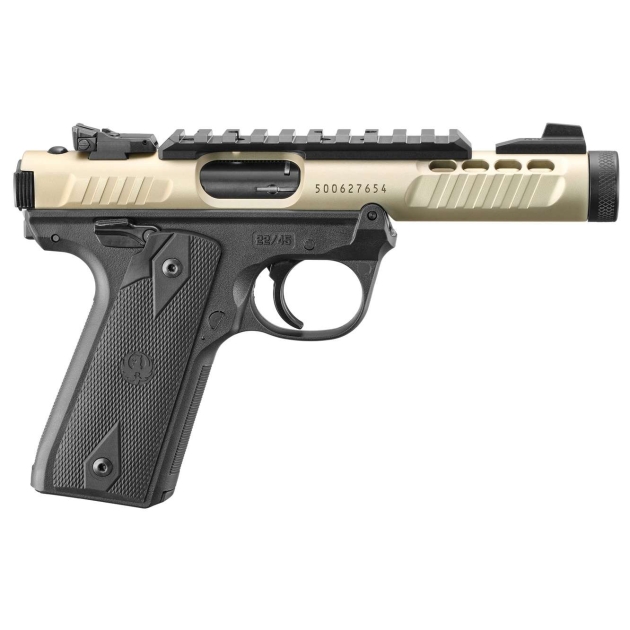 RUGER MRK IV 22/45LTE 22LR 4.4" T.B. CHAMPAGNE ANODIZED BLACK GRIPS 2-10RD MAGS