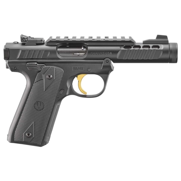 RUGER MRK IV 22/45LTE 22LR 4.4" T.B. BLACK ANODIZED BLACK GRIPS 2-10RD MAGS