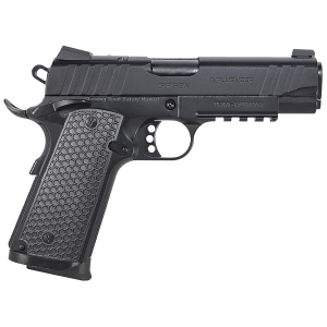Girsan 391045 MC1911 C Influencer Compact 10mm Auto 9+1 4.40" Blued Steel Barrel, Black Cerakote Optic Ready/Serrated Steel Slide & Frame w/Picatinny Rail & Beavertail, Black Polymer Grip