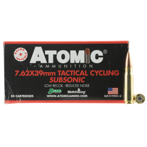 Atomic Ammunition 00474 Rifle Subsonic 7.62x39mm 220gr Hollow Point Boat Tail 50 Per Box/10 Case
