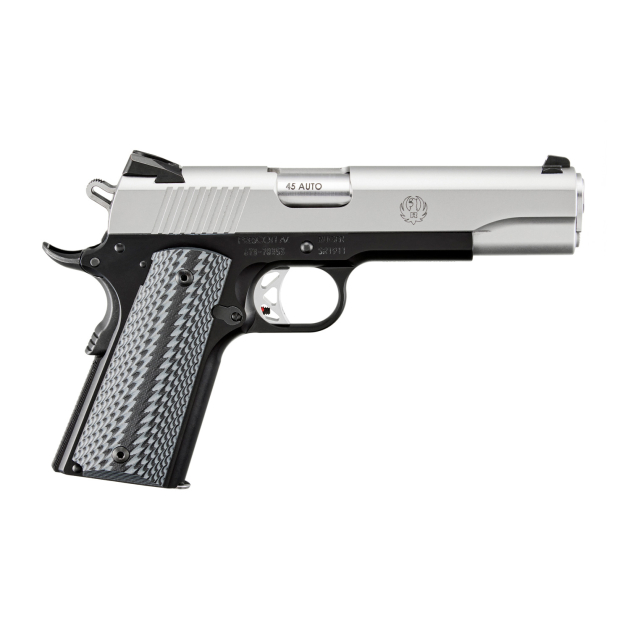 RUGER SR1911 LIGHTWEIGHT 45ACP 5" STS/BLK ANDZD ALUMINUM, G10 GRIP, 1-8RD/1-7RD MAG