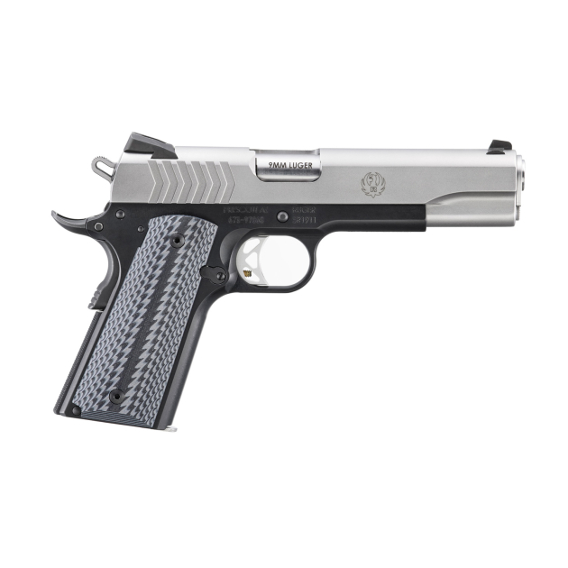 RUGER SR1911 LIGHTWEIGHT 9MM 5" BLK/STU G10 2-9RD MAGS