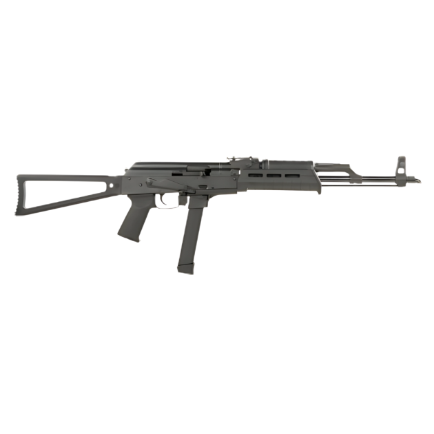 CENTURY ARMS WASR MC10 9MM RIFLE 17.5" BLACK, TRIANGLE STOCK, 1-33RD GLOCK MAG