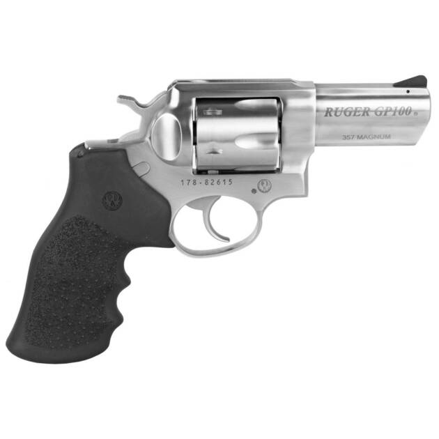 RUGER GP100 357MAG REV 3" STS HGE GRP FXD SIGHTS