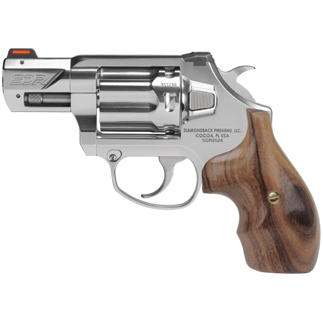 Diamondback DB075AS701 SDR Exclusive Grip 357 Mag/38 Special +P 6 Shot Polished Stainless Steel Barrel, Stainless Steel Frame & Hogue Wood Grip