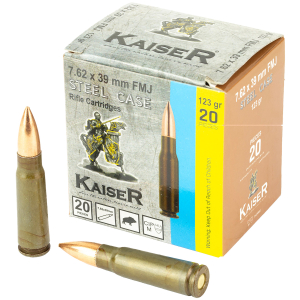 Century Arms AM8313 Kaiser 7.62X39 123gr Full Metal Jacket 20 Per Box/50 Case