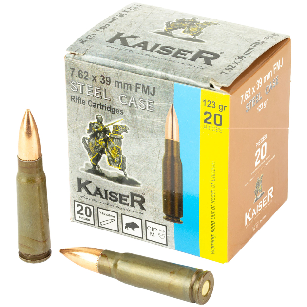 Century Arms AM8313 Kaiser 7.62X39 123gr Full Metal Jacket 20 Per Box/50 Case