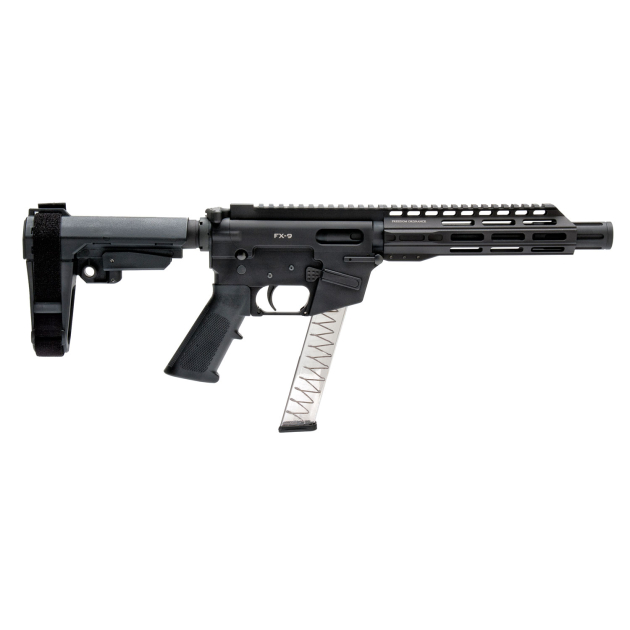 Freedom Ordnance FX-9P8S FX-9 9mm Luger 8" 31+1 Black Anodized Black Polymer SBA3 Pistol Brace