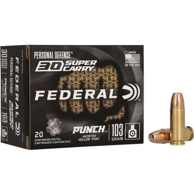 FEDERAL 30 SUPER CARRY 103GR PUNCH HP 20 RD/BX 10 BX/CS