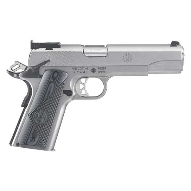 RUGER SR1911 TARGET 45ACP PSTL 5" STS DLX CHK GRPS 8+1
