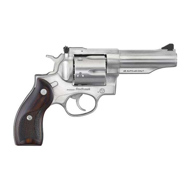 RUGER REDHWK 45ACP REV 4.2" STS LSRD WOOD GRP FO ADJ SGHT