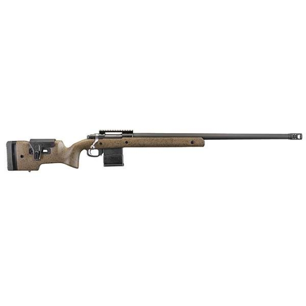 RUGER HAWKEYE LR TRGT 6.5PRC BOLT RFL, 26" MT BLK THRDED BBL, SPECK BLK/BRN LAM STOCK, 3RD DETACH MA