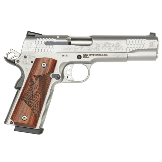 SMITH & WESSON 1911 45ACP 4.5" PSTL ENGRAVED 8RD