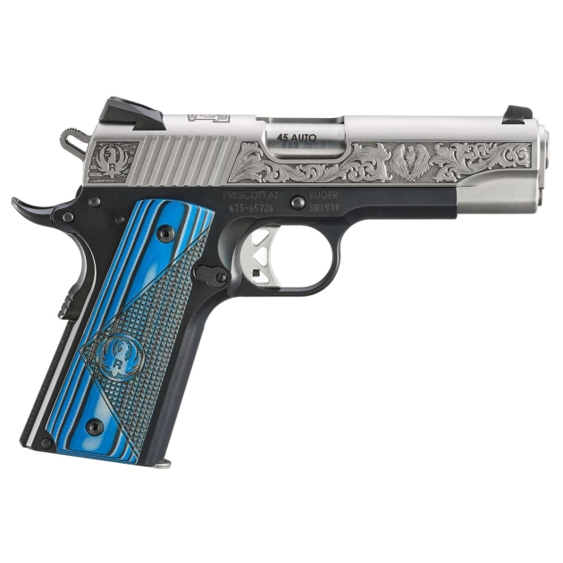 RUGER SR1911 COMMANDER NEWPORT NH EDITION 45ACP PISTOL 4.25" STS ENGRAVED 1-7RD MAG
