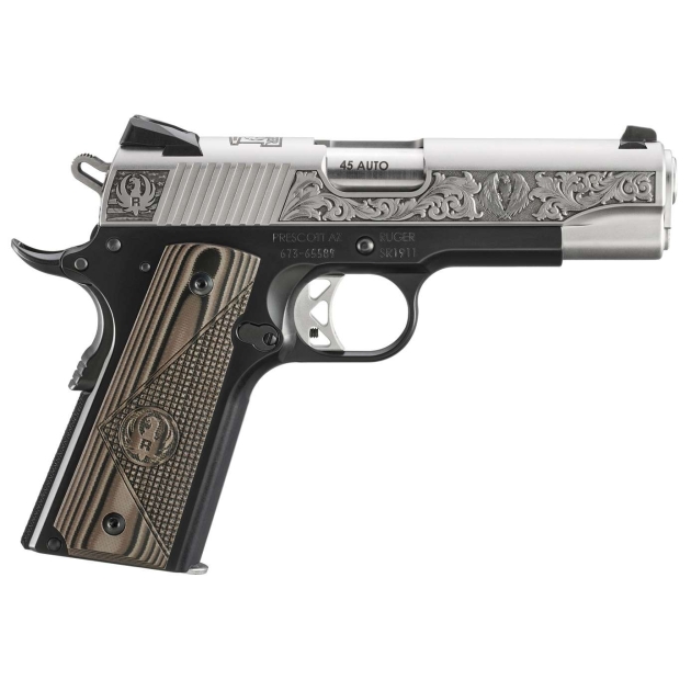 RUGER SR1911 COMMANDER PRESCOTT AZ EDITION 45ACP PISTOL 4.25" STS ENGRAVED 1-7RD MAG