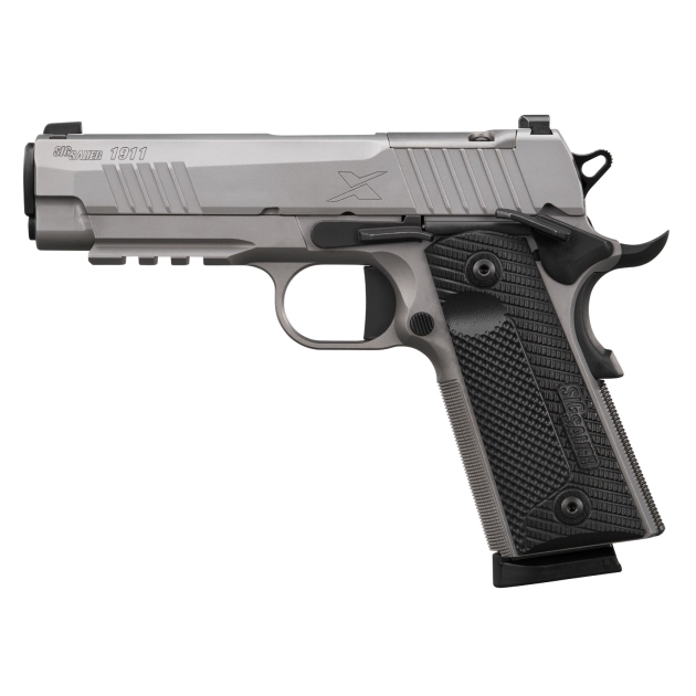 SIG SAUER 1911 X CARRY STAINLESS 45ACP 4.2" G10 GRIP, OPTIC RDY, 2-8RD