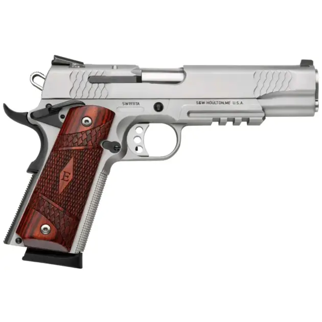 SMITH & WSSON 1911 E SERIES S/S 45ACP 5" 8RD TCTL RAIL