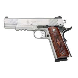 SMITH & WSSON 1911 E SERIES S/S 45ACP 5" 8RD TCTL RAIL - Image 2