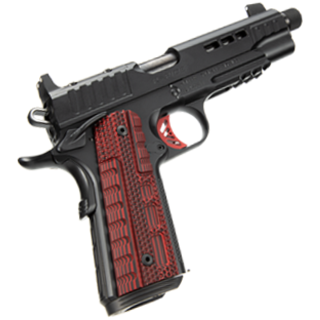 KIMBER RAPIDE HEAT 45ACP 5" TB BLK, BLK/RD G10 GRIP, SUPP SIGHTS,