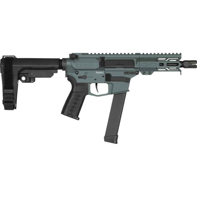 CMMG 99A890FCG Banshee MKGS 9mm Luger 33+1 5" Black Nitride Medium Taper Threaded Barrel, EML 4" M-LOK Handguards, Charcoal Green Cerakote Aluminum Picatinny Rail Receiver, CMMG Zeroed Grips