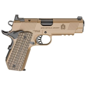 SPRINGFIELD ARMORY 1911 TRP AOS 9MM PISTOL 4.25" COYOTE CARRY CUT, RAIL, 3-9RD MAGS