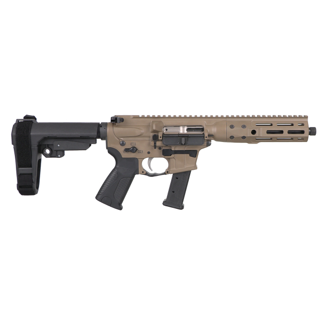LWRC ICP9CK8SBA3 IC-9 9mm Luger 8.50" 33+1 Black Nitride Threaded Barrel, Flat Dark Earth Anodized Aluminum Picatinny Rail Receiver, SB Tactical SBA3 Brace, LWRC Ultra Combat Grip, Ambidextrous