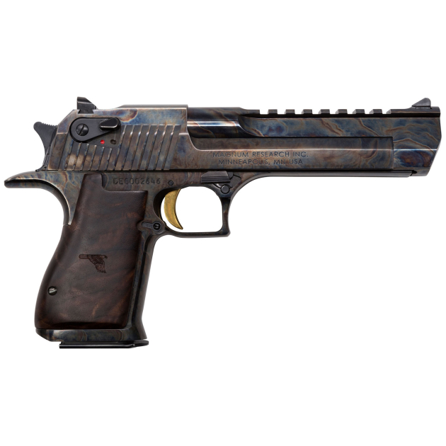 Magnum Research DE44CH Desert Eagle Mark XIX 44 Rem Mag 6" 8+1 Color Case Hardened Carbon Steel with Clear Cerakote Frame & Slide Walnut with Engraved Desert Eagle Logo Grip