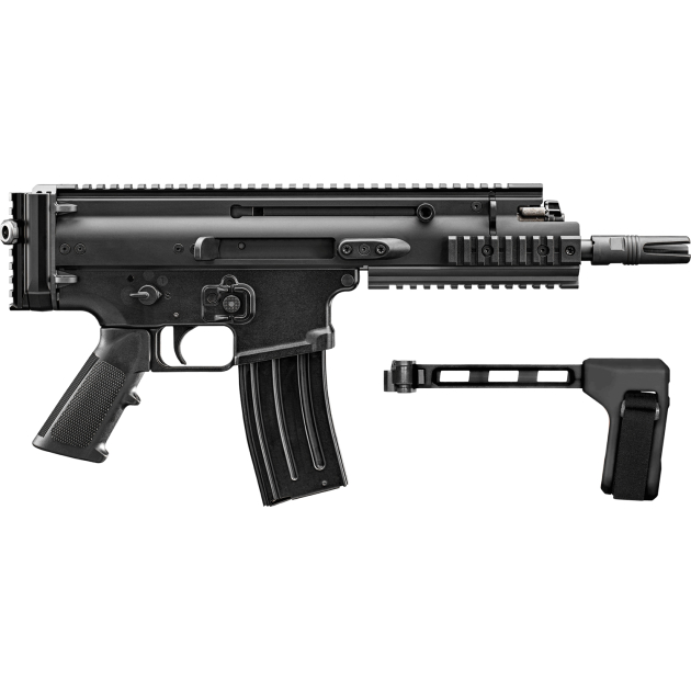 FN 38101884 SCAR 15P 5.56x45mm 10+1 7.50" Black Black Anodized Picatinny Rail Aluminum Receiver SB Tactical Brace