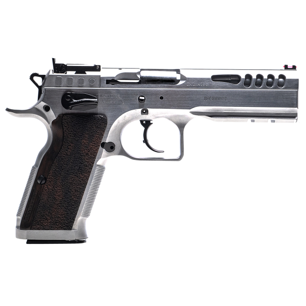 Tanfoglio IFG TFSTOCKM9 Defiant Stock Master 9mm Luger 17+1 4.75" Hard Chrome Steel/ Wood Grip