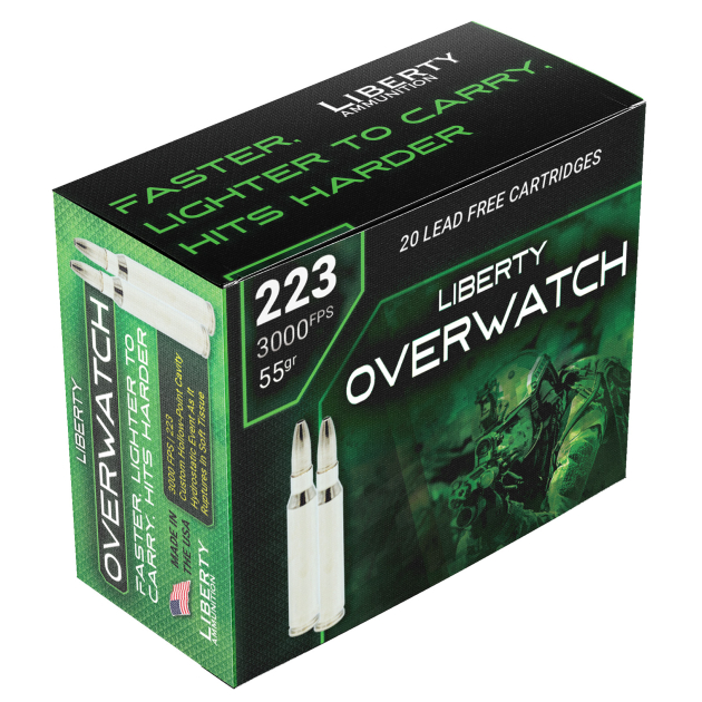Liberty Ammunition LAOW223553000 OverWatch  223Rem 55gr 20 Per Box/50 Case